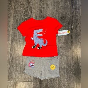 Cat & Jack Toddler Boys DinoShorts Outfit Set B5
